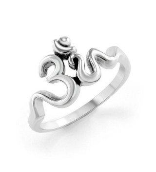 925 Sterling Silver Calligraphy Style Yoga Om Aum Ohm Ring - CA11G5NNWU3