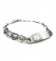 MyIDDr - Pre-Engraved & Customizable Alzheimer's Medical Bracelet- Black / Steel Hearts - CL11HUDO4A3