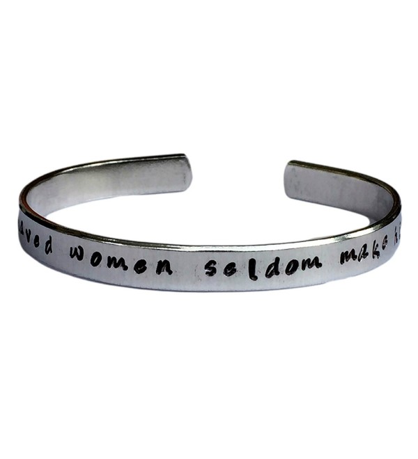 Well Behaved Women Seldom Make History Cuff Bracelet Personalized 1/4" Adjustable Smooth Organic Jewelry - CL128UKHHXL