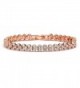 Mariell 14K Rose Gold Plated 6 3/8" CZ Tennis Bracelet for Wedding Bridal or Prom - For Petite Wrist Size - C012MNL8C2N