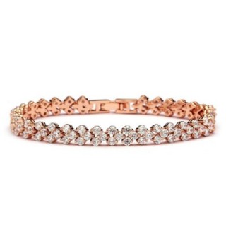 Mariell 14K Rose Gold Plated 6 3/8" CZ Tennis Bracelet for Wedding Bridal or Prom - For Petite Wrist Size - C012MNL8C2N
