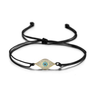 Wistic Hamsa Evil Eye Adjustable Bracelet Kabbalah Silver String Bracelet for Women Men Girls boys - black piece - C6189YTH0TX