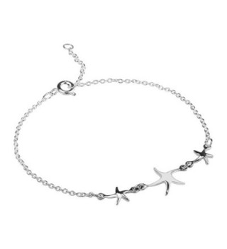 Three Starfish Sterling Silver Bracelet