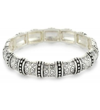 Napier Silver-Tone Textured Stretch Bracelet - C5115BSOQ8Z