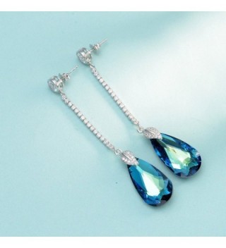 EleQueen Sterling Teardrop Earrings Swarovski