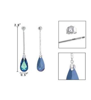 EleQueen Sterling Teardrop Earrings Swarovski in Women's Drop & Dangle Earrings