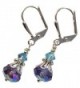 Ultra Violet Purple and Aqua Blue Crystal Vintage Boho Inspired Earrings - CR12B0EQUWN
