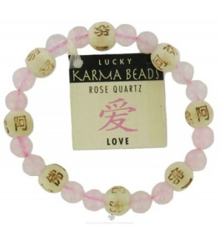Zorbitz Lucky Karma Bracelet- Rose Quartz for Love and Friendship- Women's Genuine Gemstone Stretch Bracelet - CS111KXDJXX