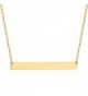 Lazycat Stainless Steel 18K Plated Bar Necklace with Engravable Bar Pendant - CX17AARMMUL