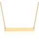 Lazycat Stainless Steel 18K Plated Bar Necklace with Engravable Bar Pendant - CX17AARMMUL