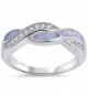 Infinity Crisscross Crossover Zirconia Sterling in Women's Band Rings