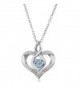 Sterling Silver With Diamond Accent And Gemstone Birthstone Heart Pendant Necklace (18 inch) - C812MGRC0AD