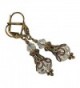 Bronze tone Vintage Inspired Crystal Earrings