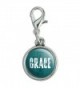 Antiqued Bracelet Pendant Zipper Pull Charm with Lobster Clasp Inspirational - Grace Religious Christian - C912MZBIRGX