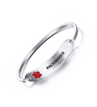 PJ Pacemaker Medical Bracelets Engraving in Women's ID Bracelets