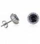 SilverLuxe Sterling Silver Mystic CZ Halo Stud Earring - CX1868YKEI3