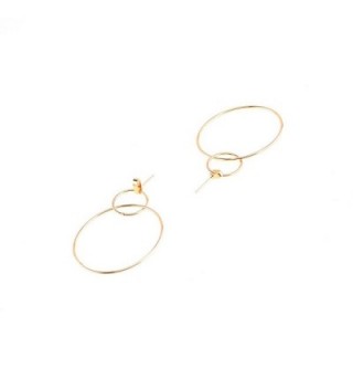 Gudukt Double Earrings Simple Circle in Women's Drop & Dangle Earrings