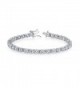 Traditional Brilliant Zirconia Sterling Bracelet