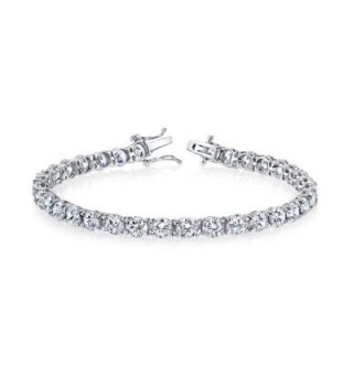 Traditional Brilliant Zirconia Sterling Bracelet