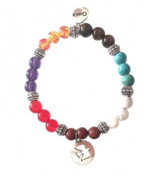 7 Chakra Semi Precious Stones Tibetan Buddhist Meditation and Healing Bracelet With Charm - OMA Brand - CX187ELL8C8