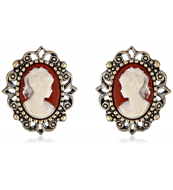 1928 Jewelry Vintage-Inspired Escapade Button Earrings - CD113O43ECH
