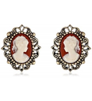 1928 Jewelry Vintage-Inspired Escapade Button Earrings - CD113O43ECH