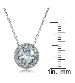 Sterling Silver Aquamarine White Necklace in Women's Pendants