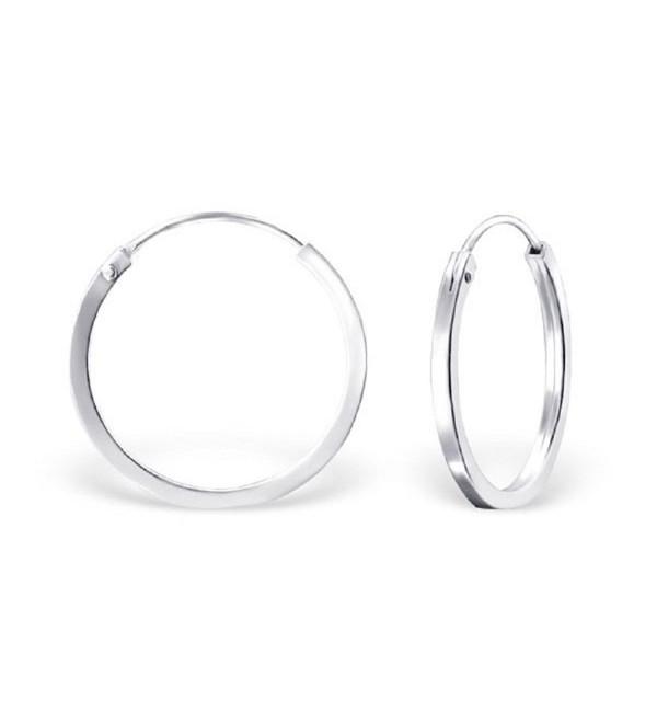 925 Sterling Silver Plain 20mm Endless Hoop Earrings 22683 - CW12DG2UM5X