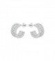Sterling Silver Cubic Zirconia Huggy Hoop Earrings Choice of Color - C6184XQ87TN