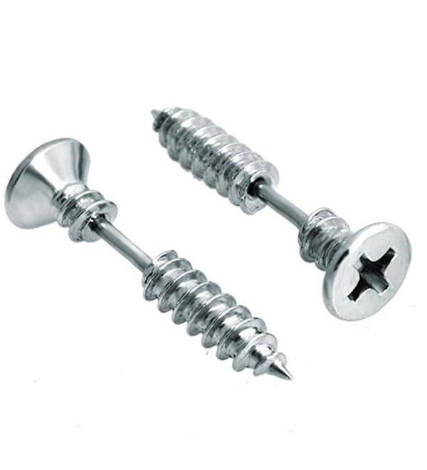 Mymate Stainless Steel Womens Mens Screw Stud Earrings Pierced Tunnel 3 Pairs 3 Colors - CM185DYR8EX