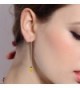 EleQueen Sterling Pineapple Threader Earrings