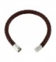 Magnetic Brown Braided Leather Bracelet