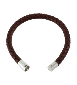 Magnetic Brown Braided Leather Bracelet