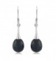9 10MM Black Womens Dangle Earrings in Women's Drop & Dangle Earrings