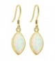 Sinlifu Gemstone Hot Women Australian Opal Silver Marquise Earring Dangle Hook Earrings - Yellow:White Opal - CR120NFHUND