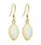 Sinlifu Gemstone Hot Women Australian Opal Silver Marquise Earring Dangle Hook Earrings - Yellow:White Opal - CR120NFHUND