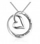 Sterling Silver "Always My Sister Forever My Friend" Love Heart Pendant Necklace- 18" - C017AAXNWYX