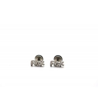 Chelsea Jewelry Basic Collections Fornication U C K Word Stud screw-back Earrings - Stainless Steel - CL12EES4SWL