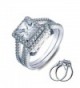 Vancona Love Couple Delicate Solitaire Engagement Stack Rings Double Rings - CC127V2HTZZ