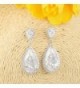 EVER FAITH Zirconia Earrings Silver Tone in Women's Drop & Dangle Earrings