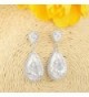 EVER FAITH Zirconia Earrings Silver Tone in Women's Drop & Dangle Earrings