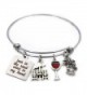 Toes in the Sand Wine in My Hand Bangle Adjustable Wire Charm Bracelet Jewelry Gifts for Beach Lovers - CY187E7O24E