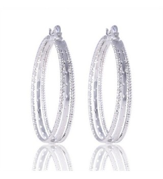 GULICX Jewelry Snap Closure Silver Plated Base White Party Vogue hoop earring Gilrl Women - C31222TUOLX