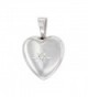 Very Tiny Sterling Silver Diamond Heart Locket Necklace 1/2 inch - CQ11E1FRJRJ