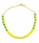 14k Gold Plated Green Yellow Beads Orula Babalawo Santeria Anklet 10" - CL11Q0LVGV7
