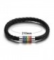 Stainless Braided Leather Bracelet Rainbow