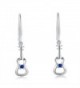LR Accessory 925 Sterling Silver Blue Cubic Zirconia Music Guitar Ukulele Fishhook Earrings - C311PMB2LAF