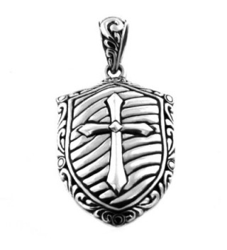 Sterling Silver Crusader Shield Pendant in Women's Pendants