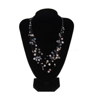 Multicolor Irregular Freshwater Multilayer 100555 in Women's Strand Necklaces