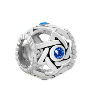 LovelyJewelry Lucky Blue Birthstone Crystal Evil Eye Star of David Charm Beads For Bracelet - CU11TC1BIGZ